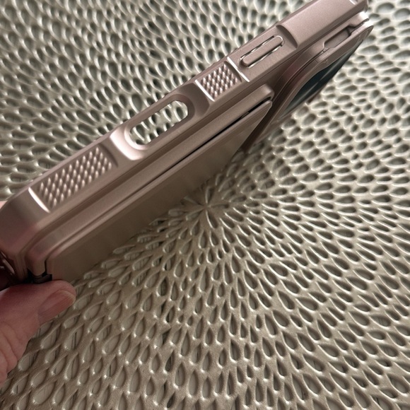 IPHONE 16 PRO CASE in Rose Gold with Kickstand, card holder, and camera cover - Picture 9 of 12